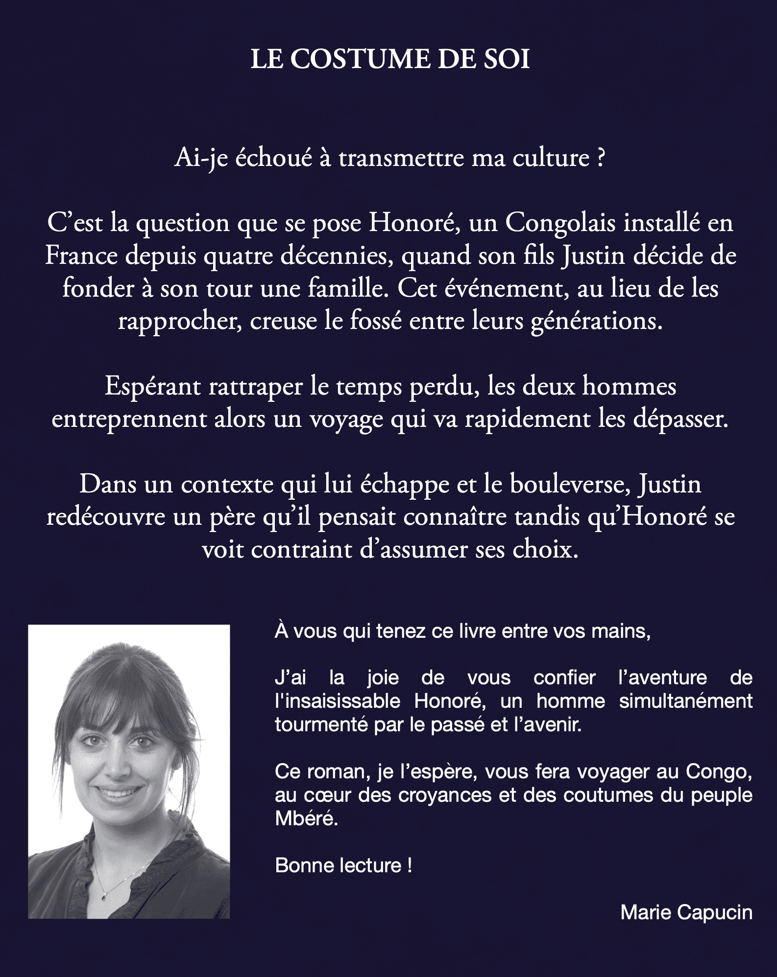 Le Costume de Soi - Marie Capucin - 4ème de couverture