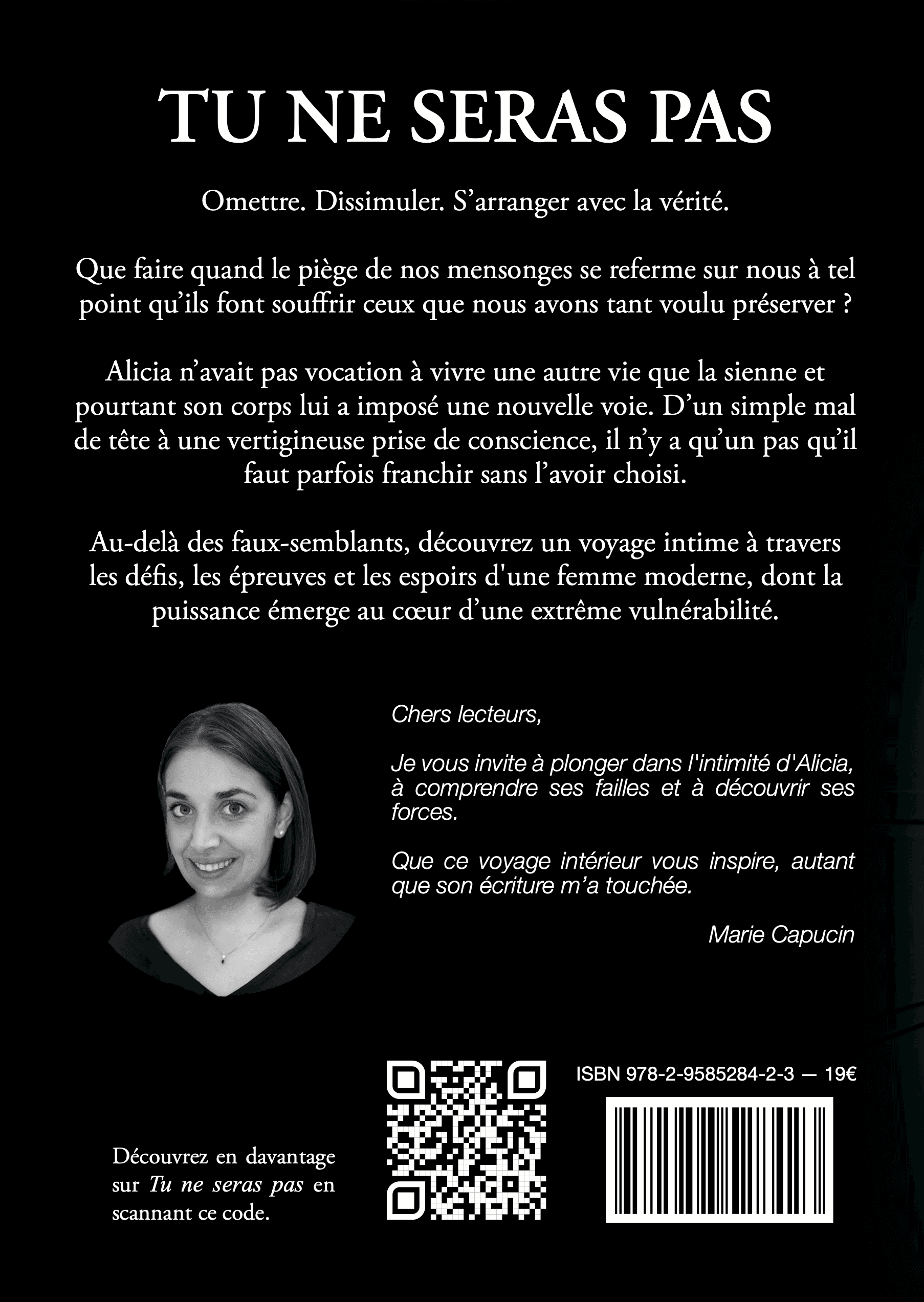 Tu ne seras pas - Marie Capucin - 4ème de couverture